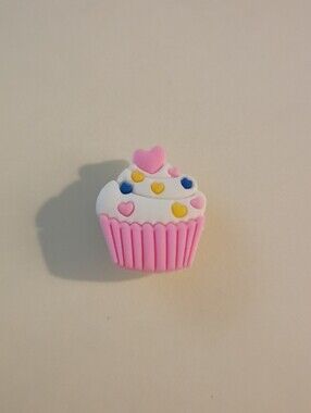10 for $10 Jibbitz Croc Charm - Cupcake & Heart Sprinkles With Pink Wrapper